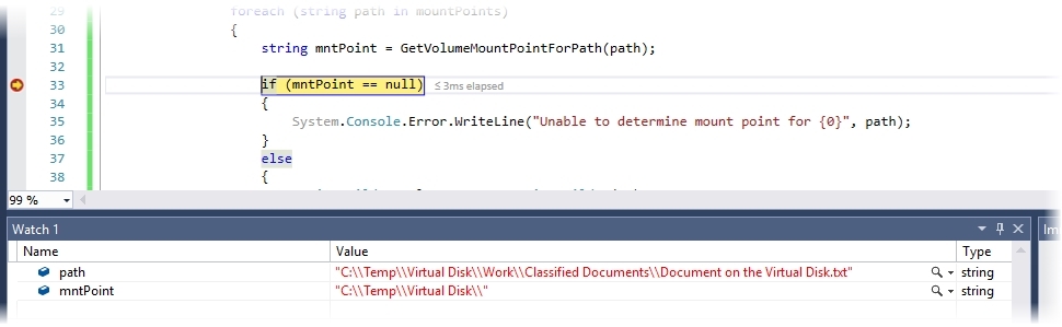 Mount Point Directory for a specified path