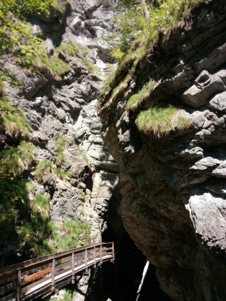 Wooden bridge towards the gorge entry