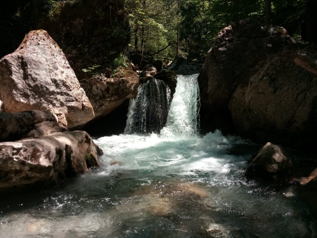 Waterfall next to the route