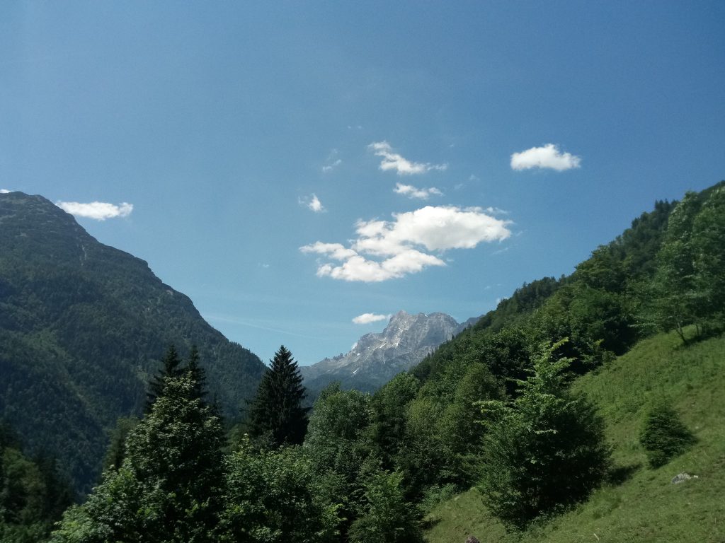 Enjoying the view at the top of the route