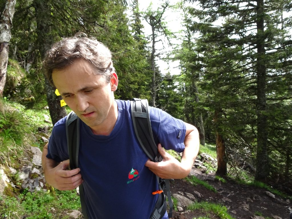 Bernhard on the demanding part of the trail