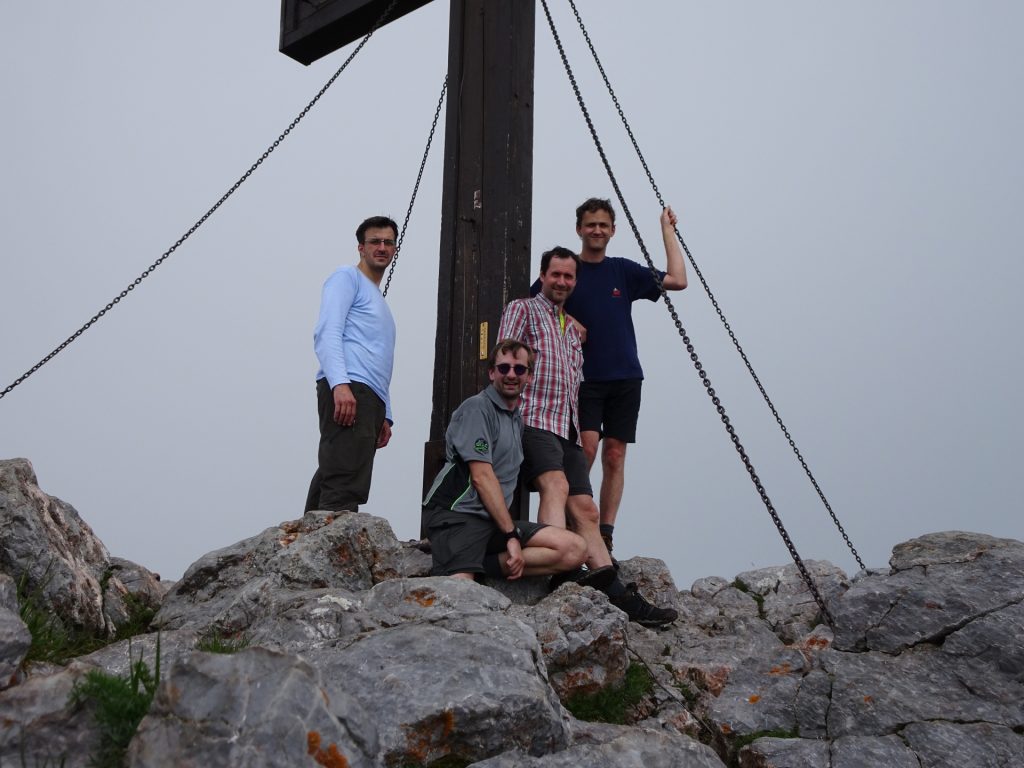 At the top