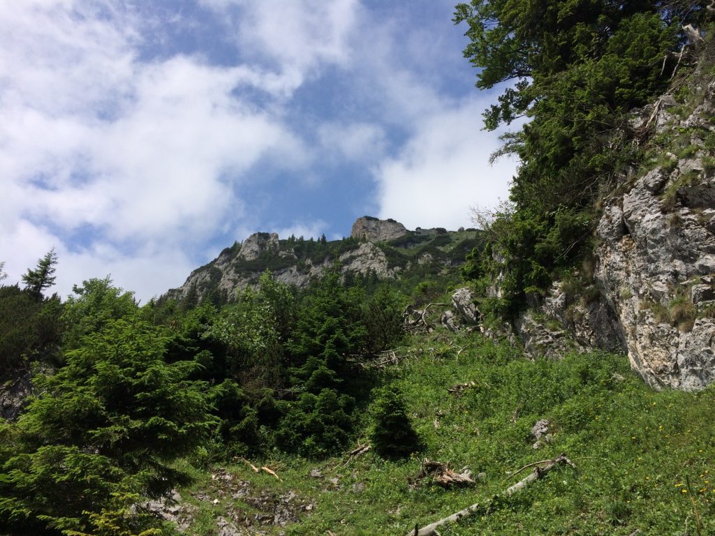 View upwards to Rax plateau