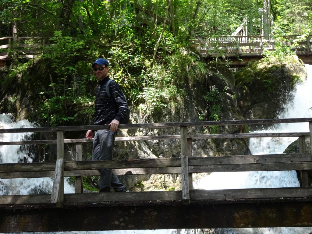 Rene impressed by the waterfalls