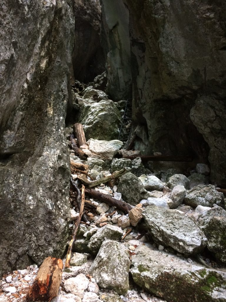 Short iron ladder in the gorge