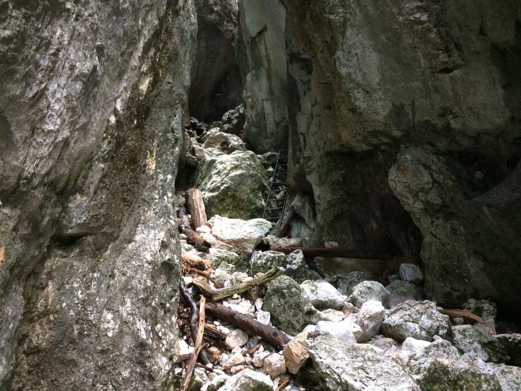 Short iron ladder in the gorge