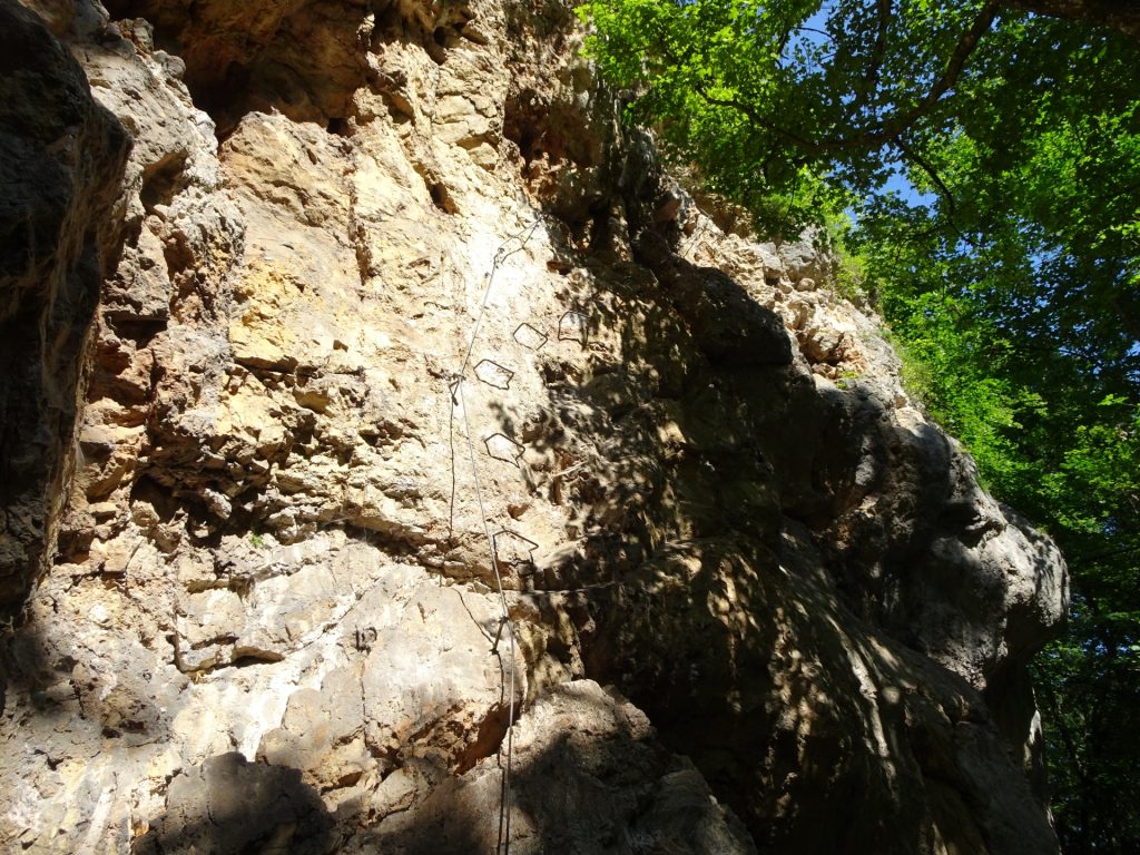 Start of the Währingersteig via ferrata