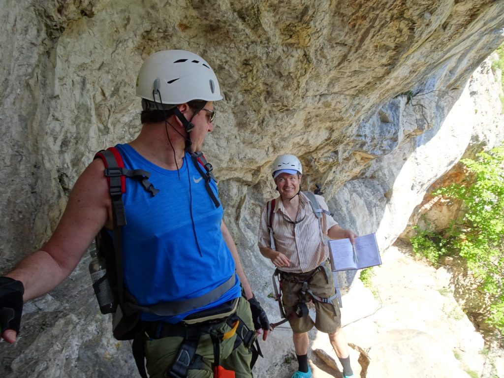 Hannes and Herbert signing the trail book