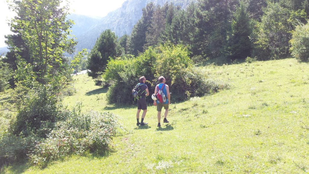 Stefan and Hannes are looking up to the Skywalk