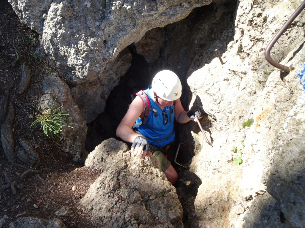 Hannes exiting the Frauenlucke