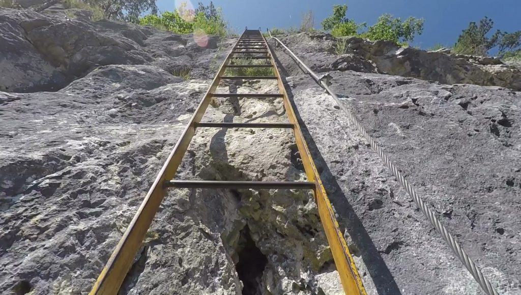 The iron ladder (crux of Währingersteig)