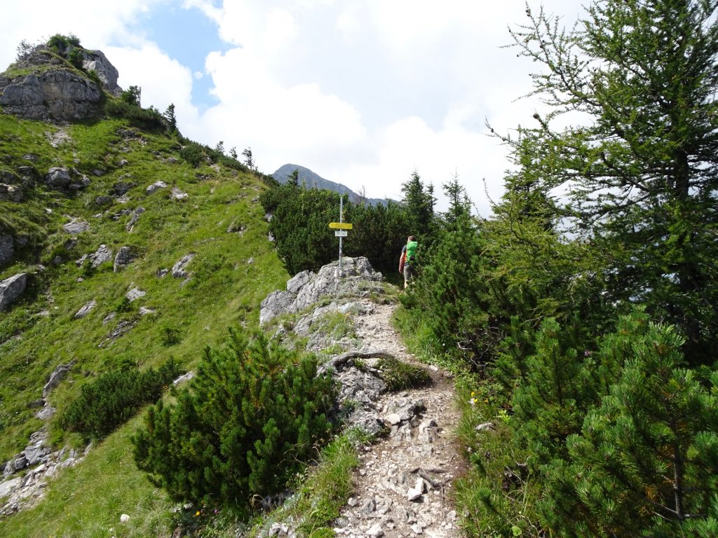 The crossing to the caves ahead (turn left)