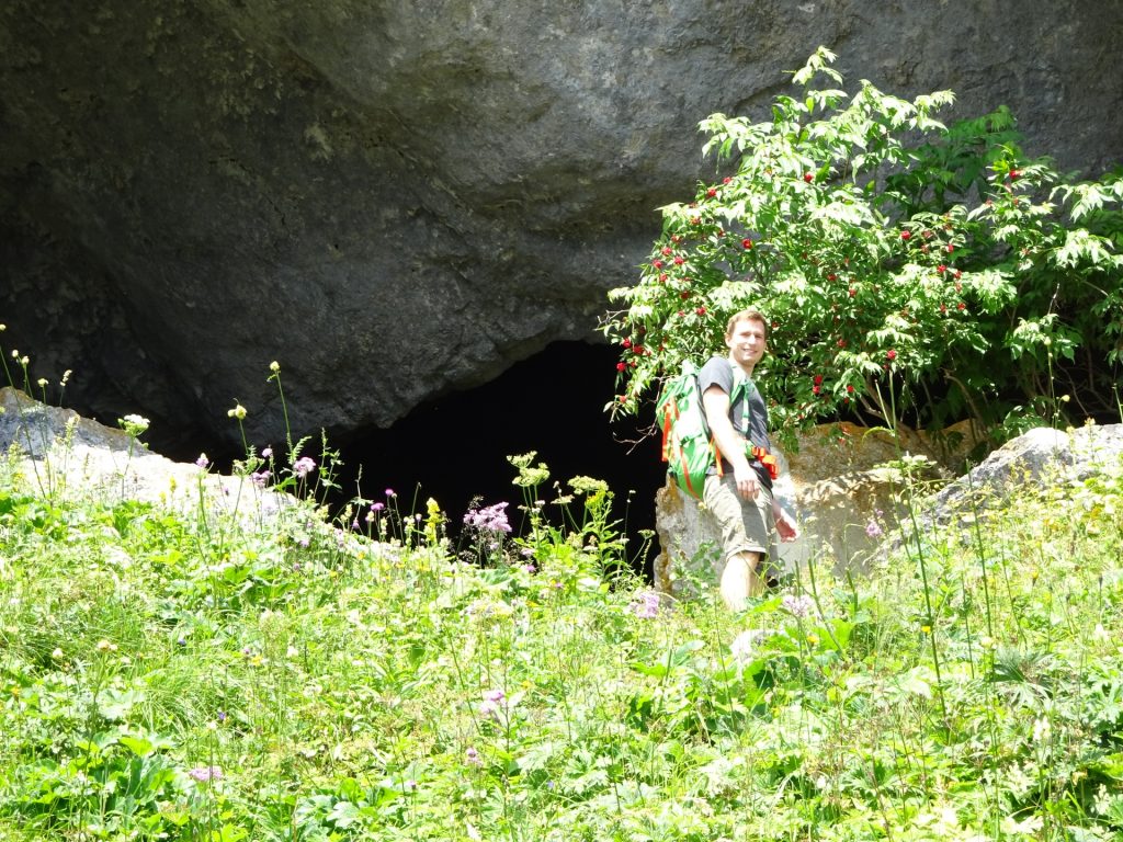 Oliver at the entrance of Taubenloch