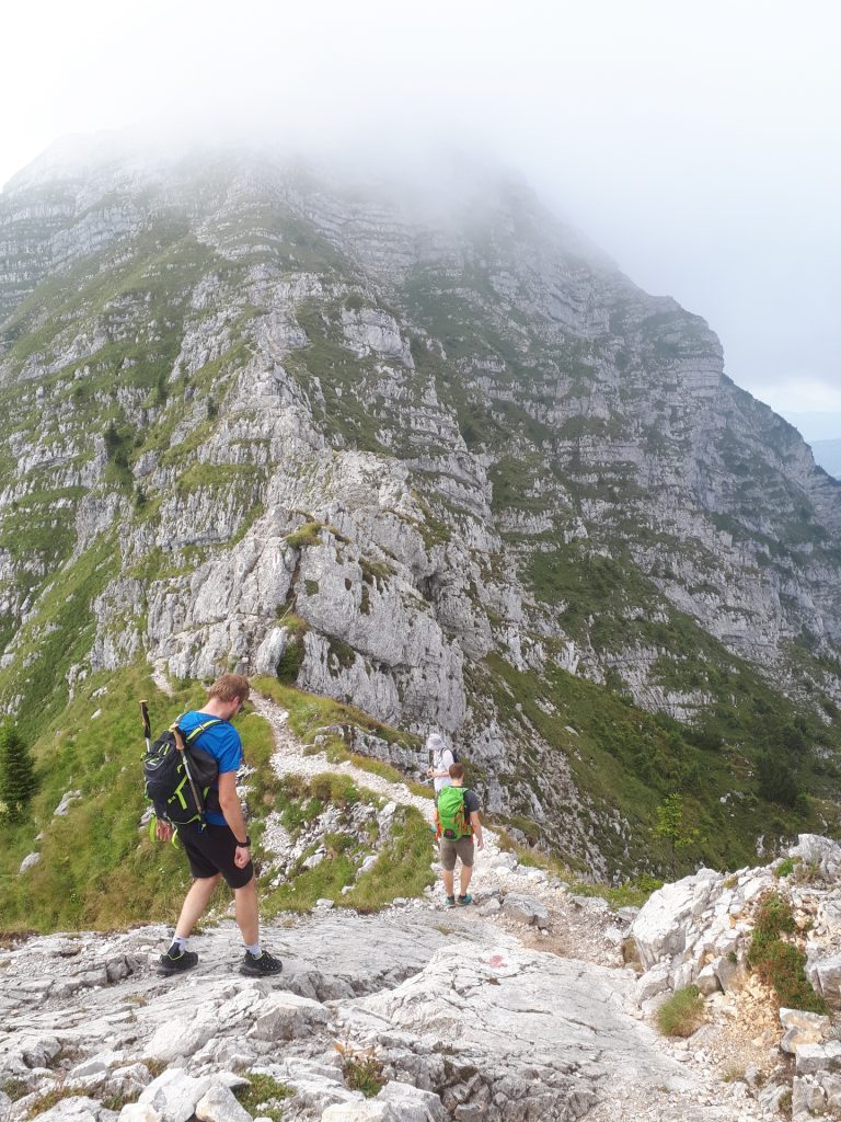 Climbing up into the fog