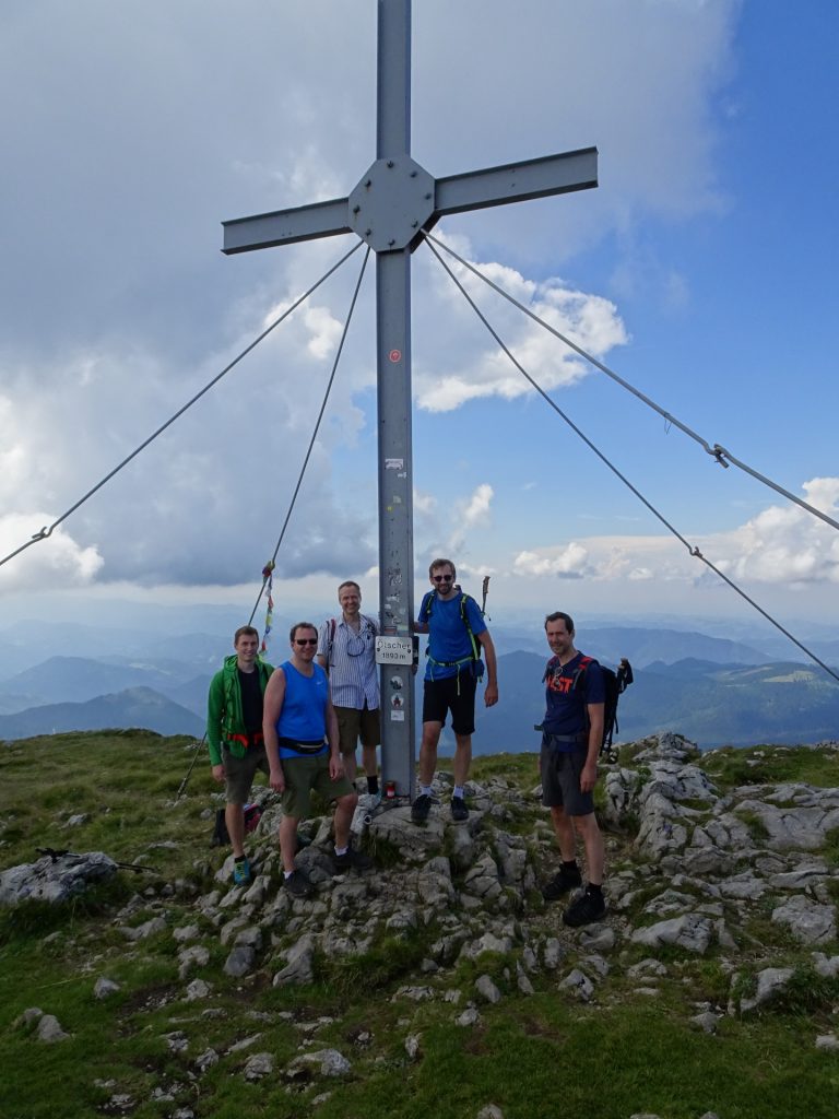 Oliver, Hannes, Herbert, Stefan, Hans at the summit