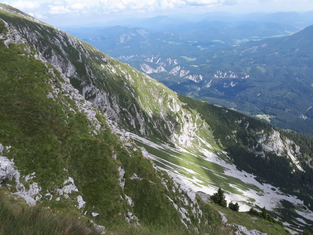 Descending on the trail