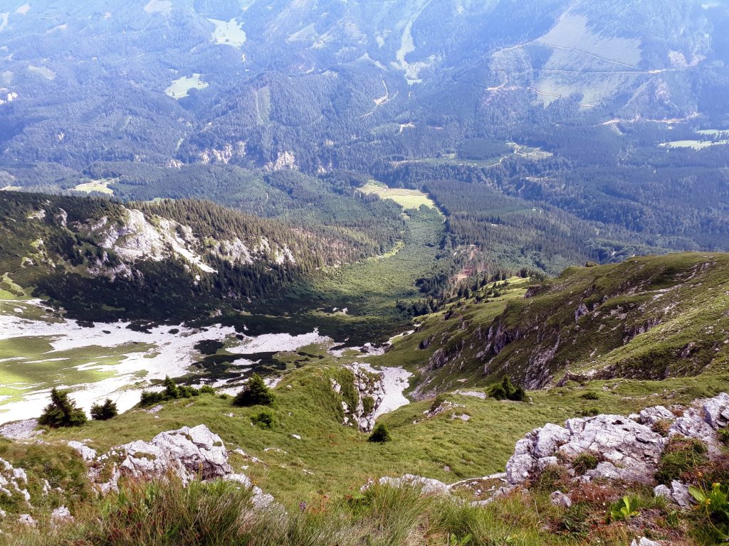 Descending on the trail