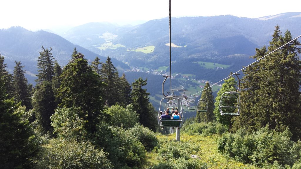 Taking the chair lift downwards