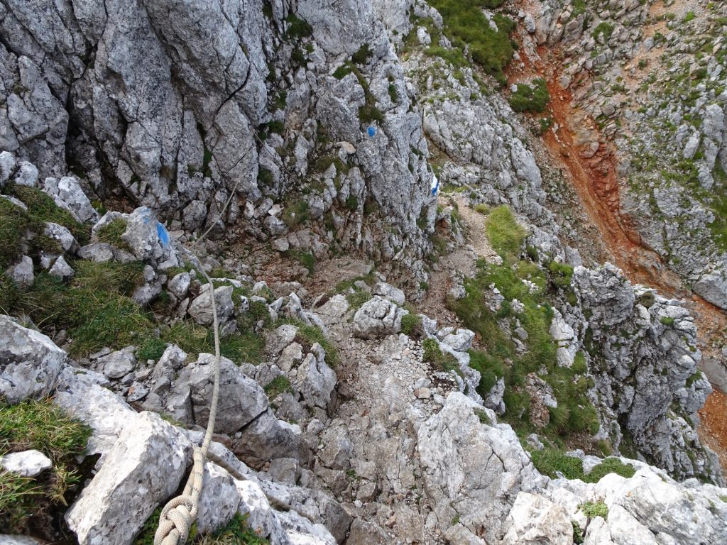 Last part of Nandlsteig is protected via fixed ropes