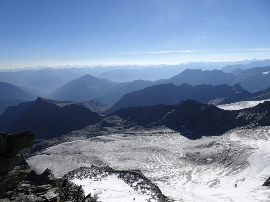 View downwards on the glacier