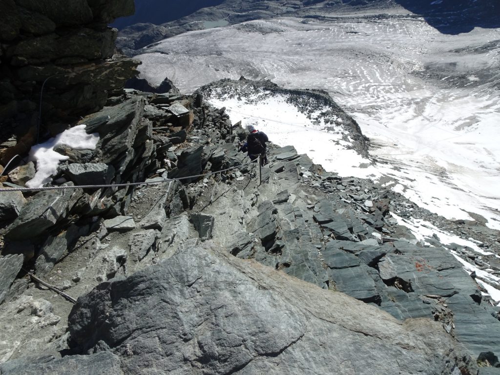 View downwards on the glacier