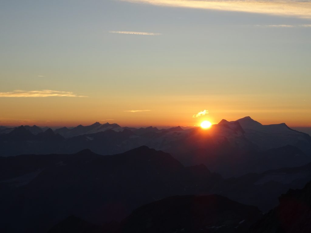 Sunset at the Erzherzog-Johann-Hütte