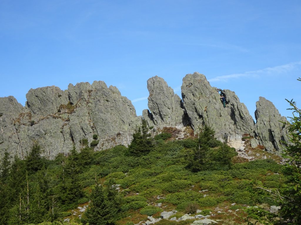 Climbing up Creasta Cocosului (between 2nd and 3rd pinnacle)