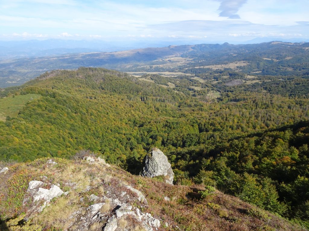 View downwards from the trail