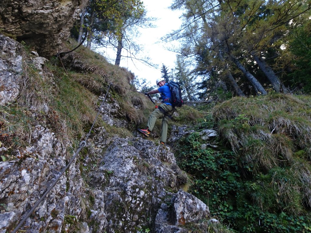 Hannes is enjoying the climbing