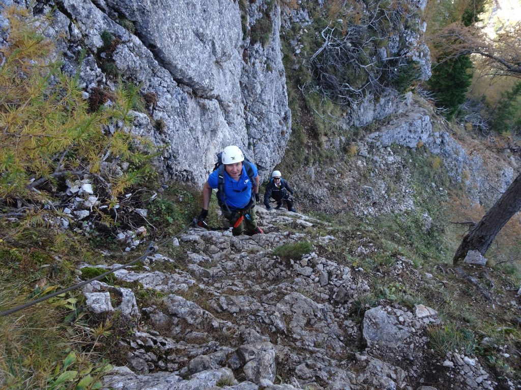 Hannes and Herbert climbing at the AV-Steig