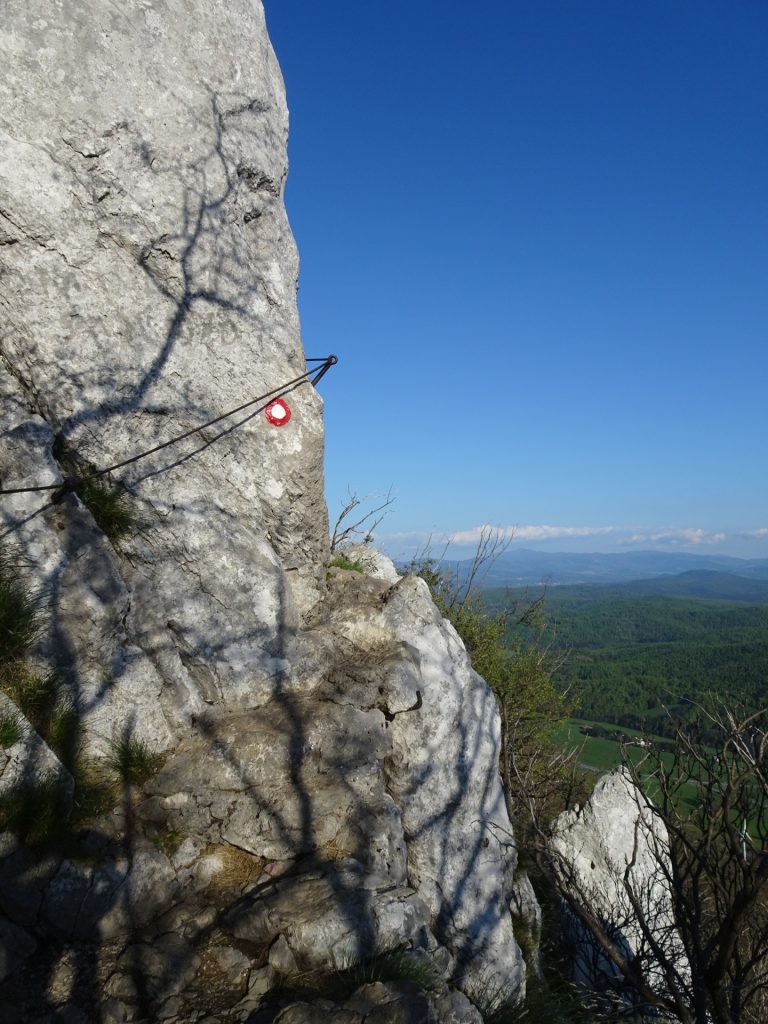 Exposed traverse on the trail