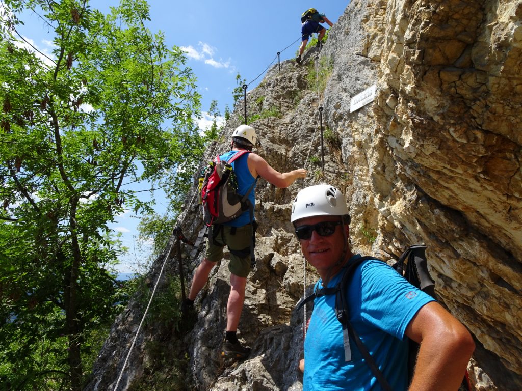 Robert, Hannes and Werner climbing up the Hanslsteig