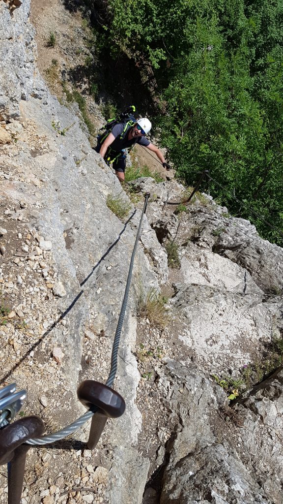 Stefan climbing up the Hanslsteig