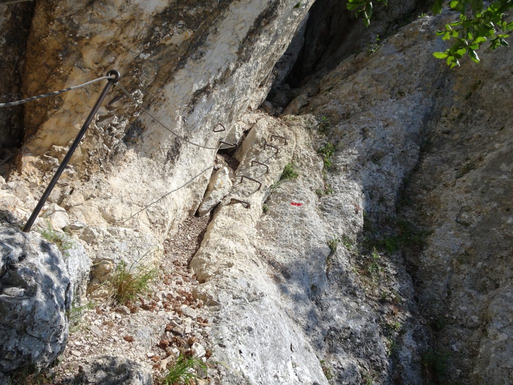 Towards the ladder (crux) of Hanslsteig