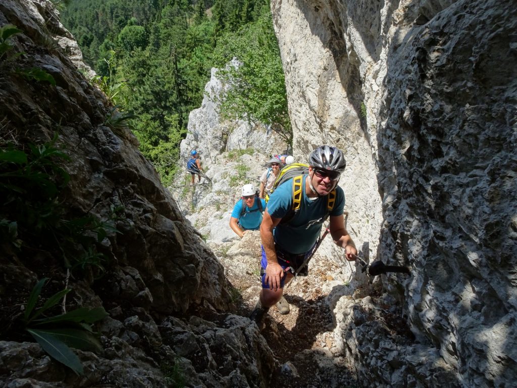 Robert at the crux of Hanslsteig