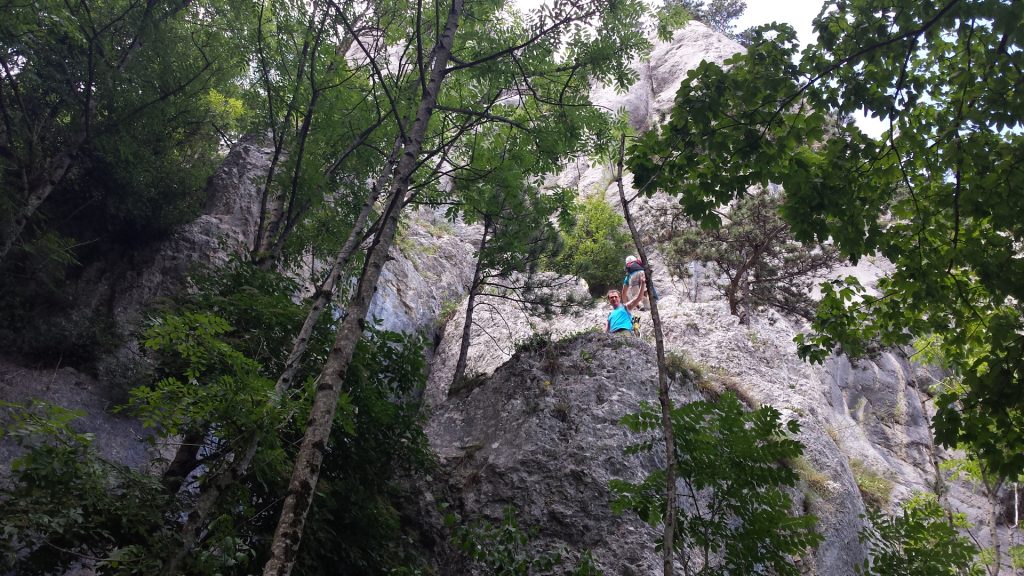 Hannes and Werner descending on Leiterlsteig