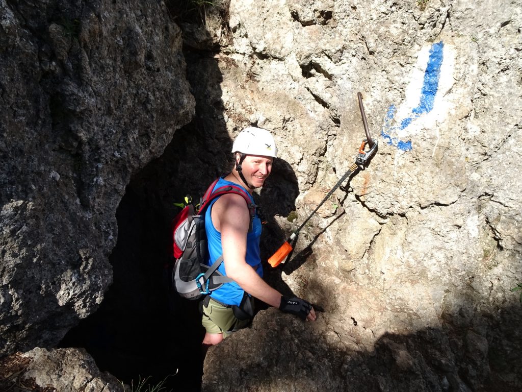 Hannes at the exit of Frauenlucke