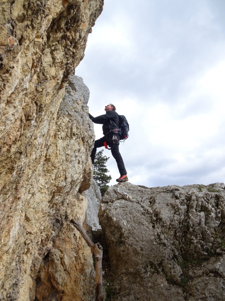 Hannes tries some climbing