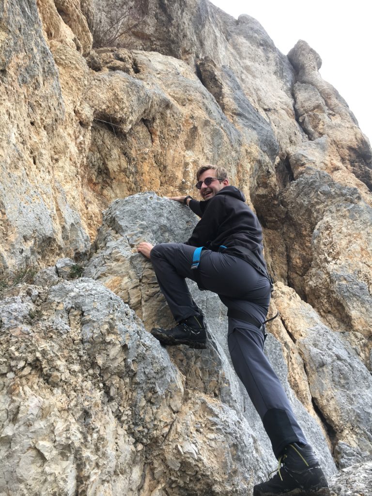 Stefan needs to inspect the climbing routes as well