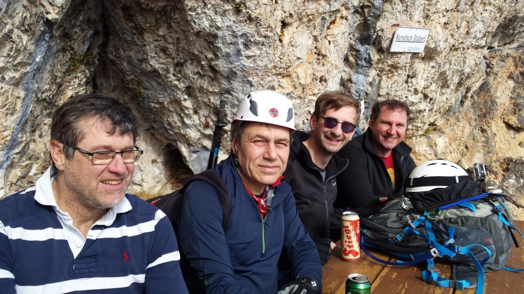 Robert, Nader, Stefan and Hannes enjoying a well-deserved break at Karnitsch Stüberl