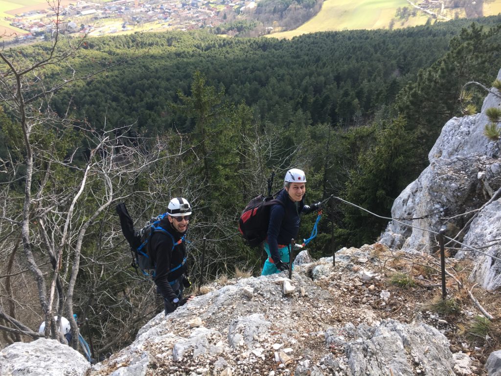 Stefan and Nader on the upper part of Hanslsteig