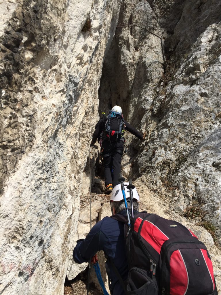 Towards the crux of Hanslsteig