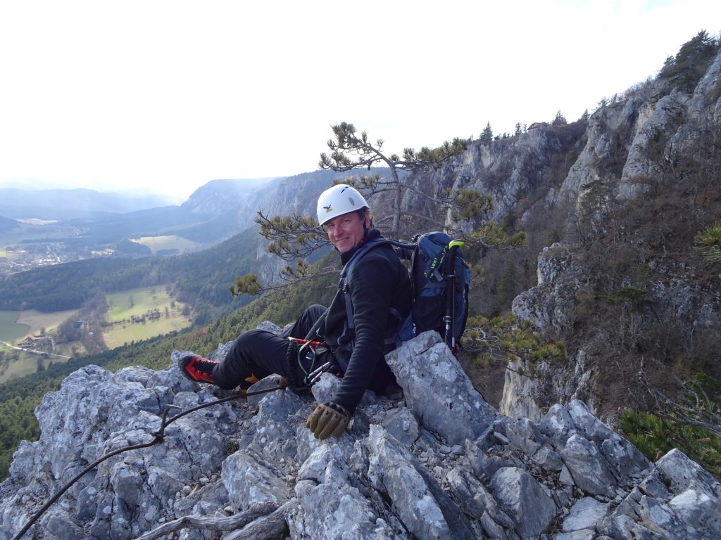 Hannes enjoys a break at the Hanslsteig