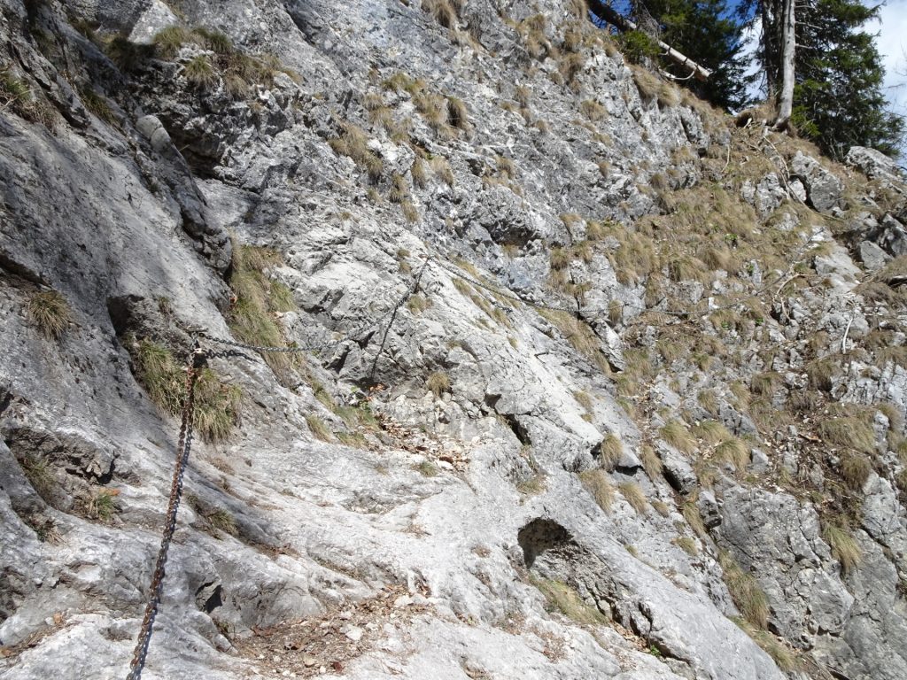 Second traverse is protected by an iron chain