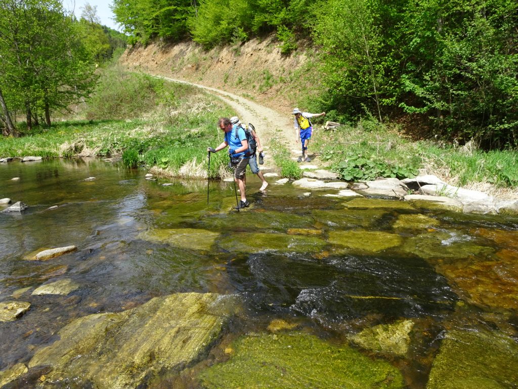 Hannes, Robert and Herbert are crossing the river