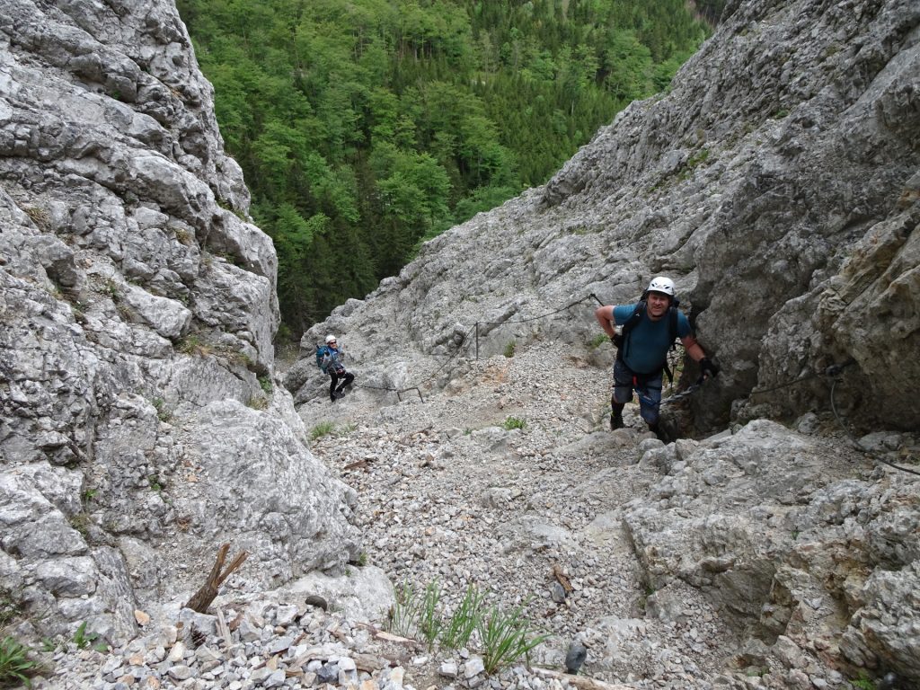 Robert (right) and Herbert climbing (A/B)