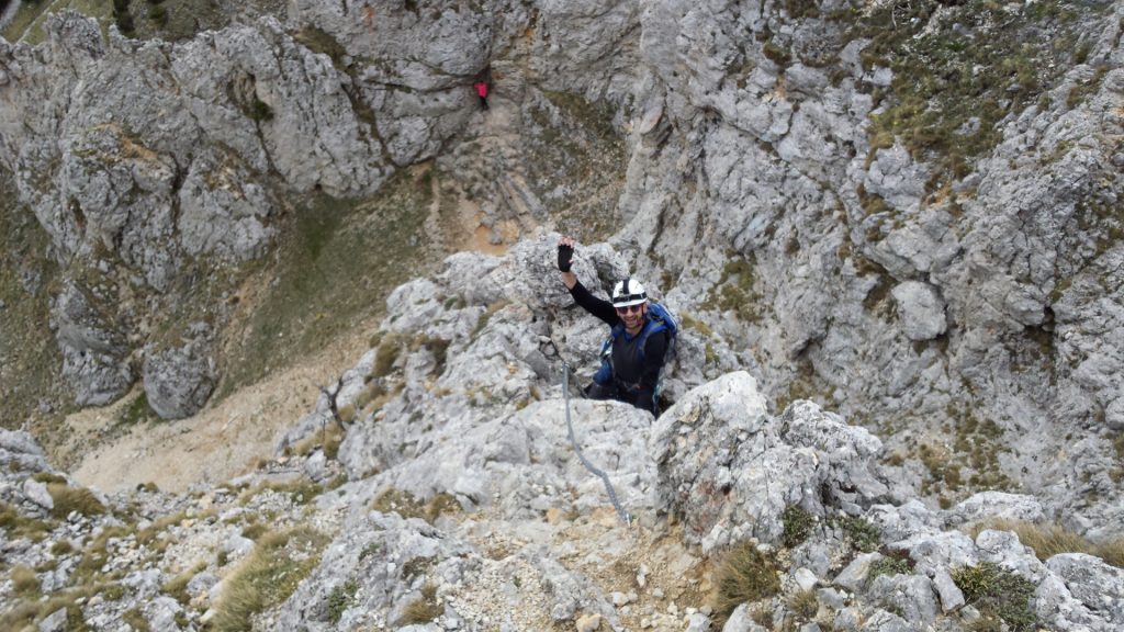 Stefan climbs back to the "Törlweg"