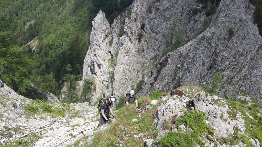 Stefan and Predrag climbing up Wildfährte