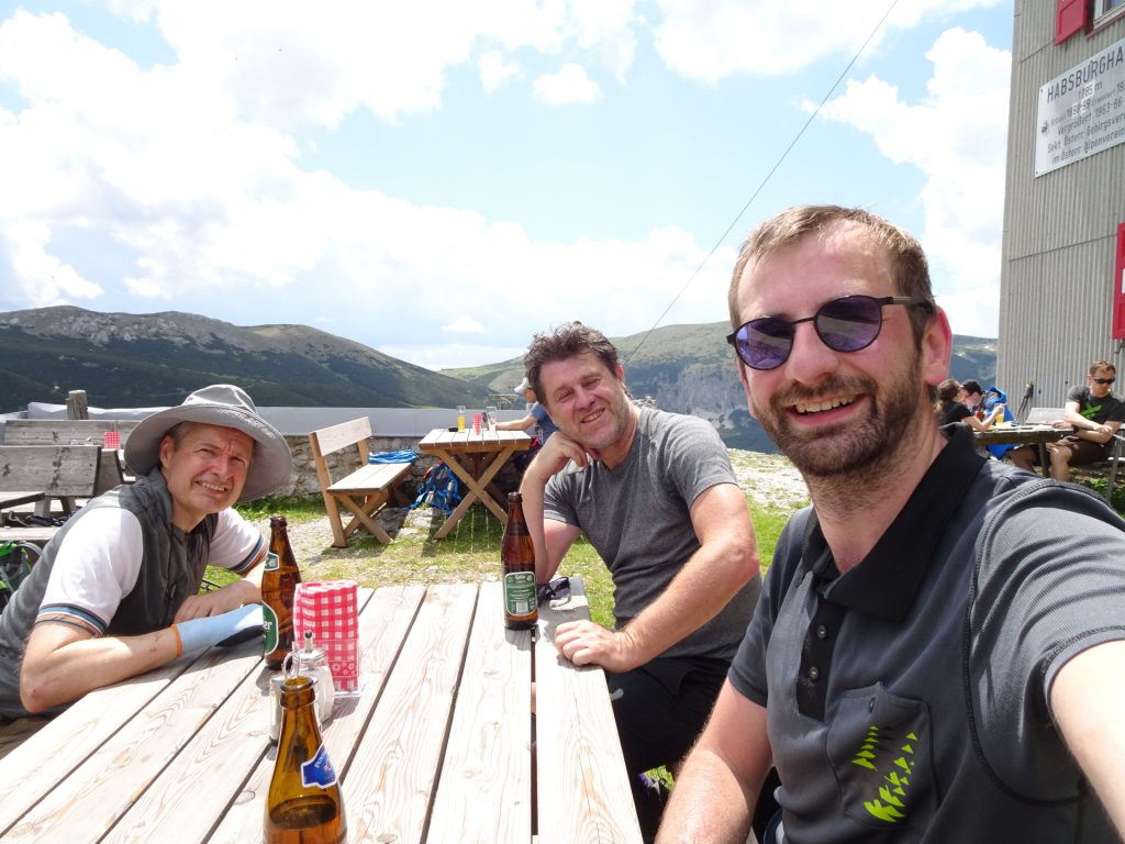 Herbert, Robert and Stefan enjoying refreshments at Habsburghaus