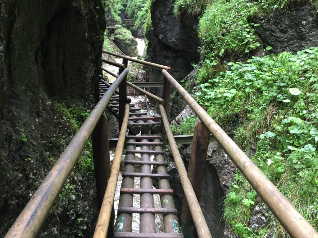 Path through the upper part of the flume